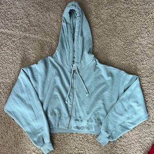 Aeropostale zippered cropped hooded top